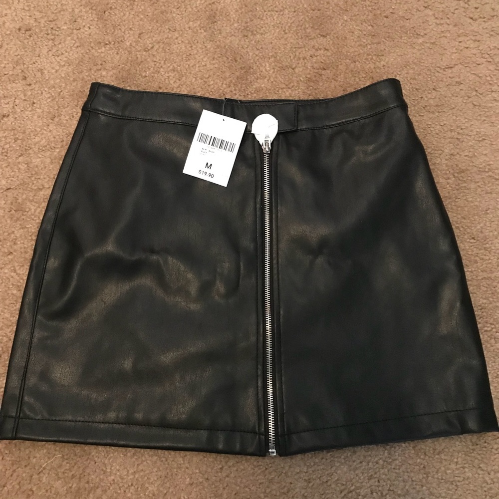 Black leather skirt